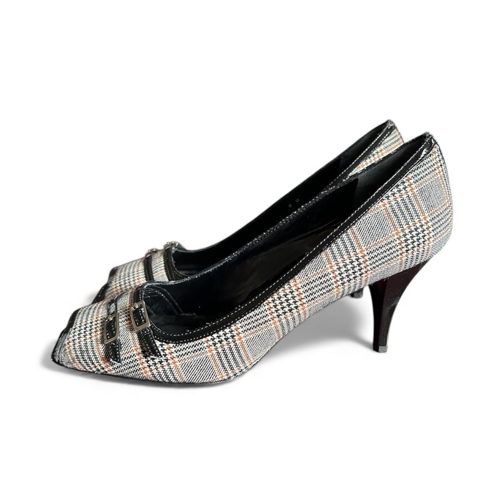 Amalfi by Rangoni Leandra plaid peep to pumps sz 7 nwb (SRP $223.00),#1